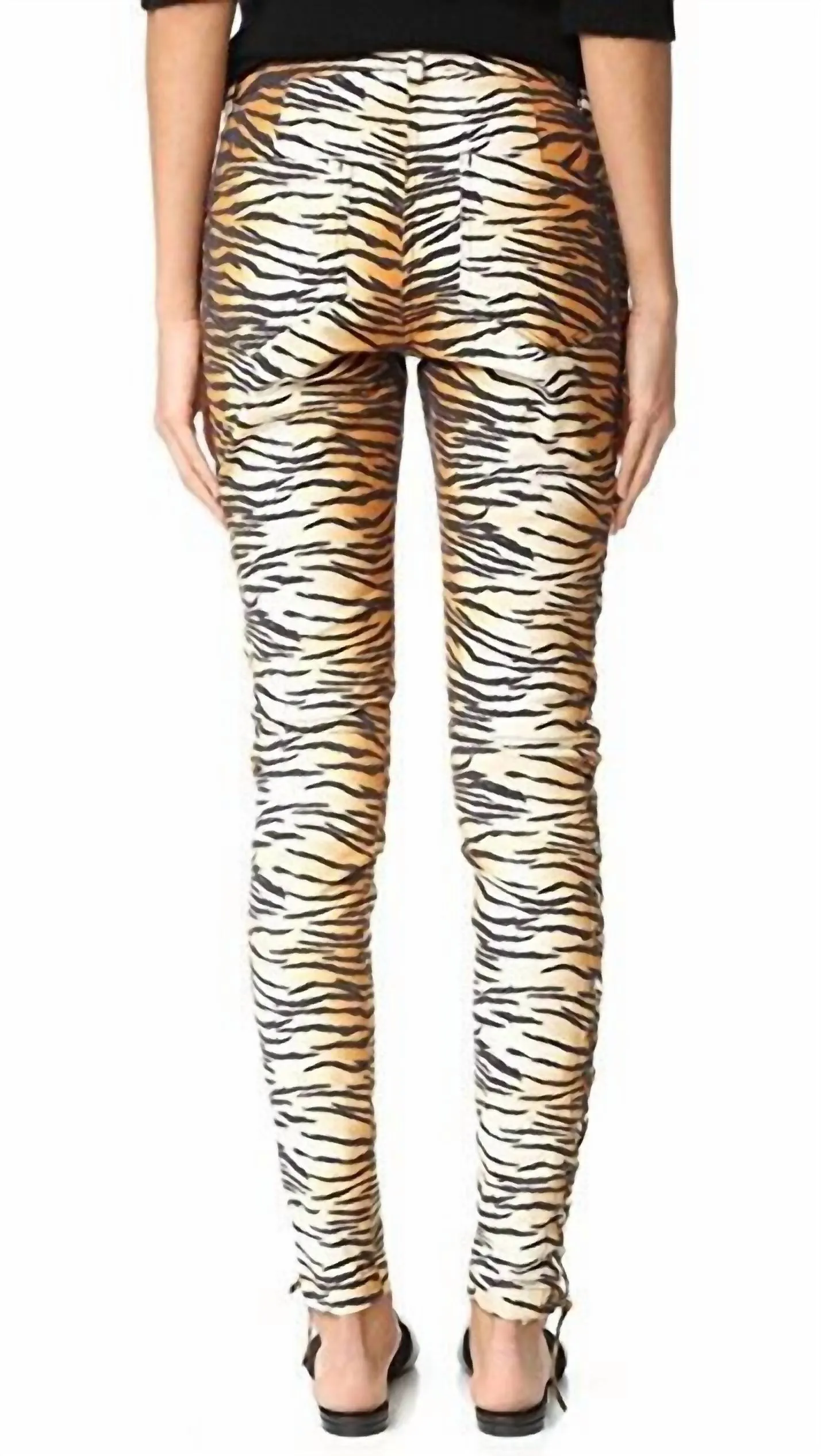 A.L.C. - Animal Print Tiger Side Lace Up Dent Pants