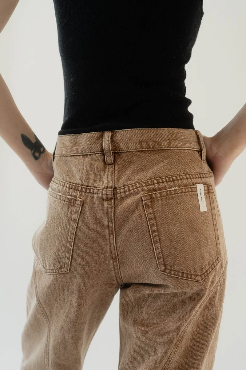 bell bottom denim pants(unisex)/cinnamon