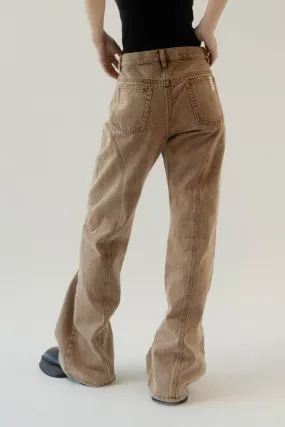 bell bottom denim pants(unisex)/cinnamon
