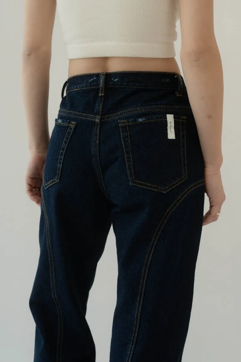 bell bottom denim pants(unisex)/indigo