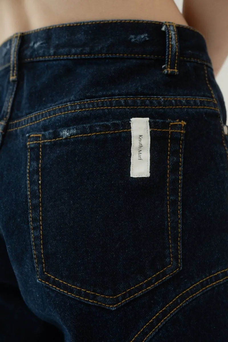 bell bottom denim pants(unisex)/indigo