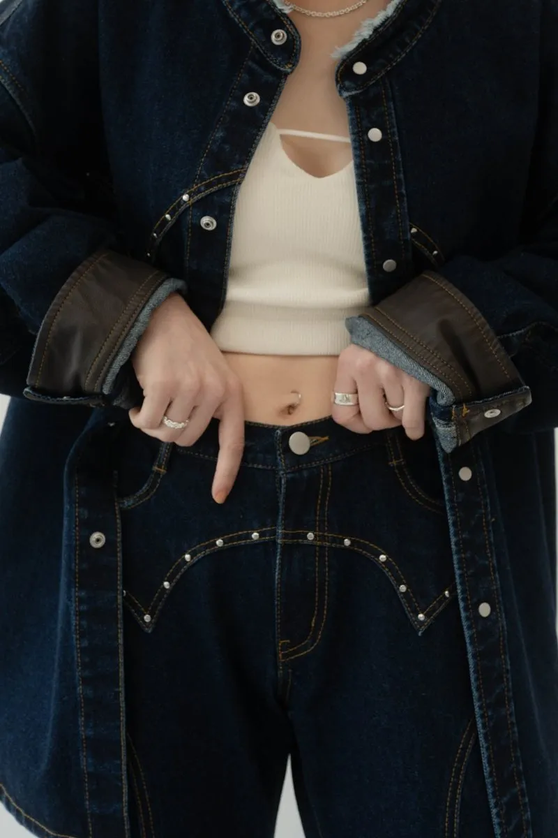 bell bottom denim pants(unisex)/indigo