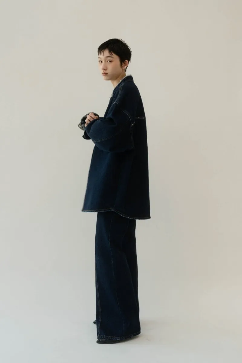 bell bottom denim pants(unisex)/indigo
