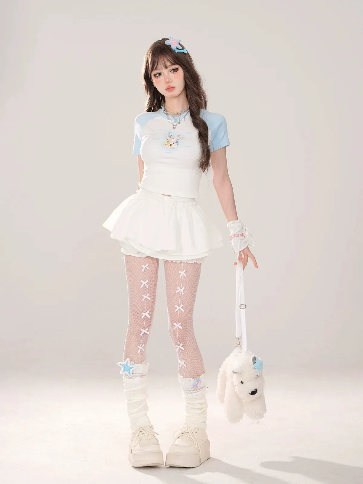 Bunny Short Raglan Cute T-Shirt