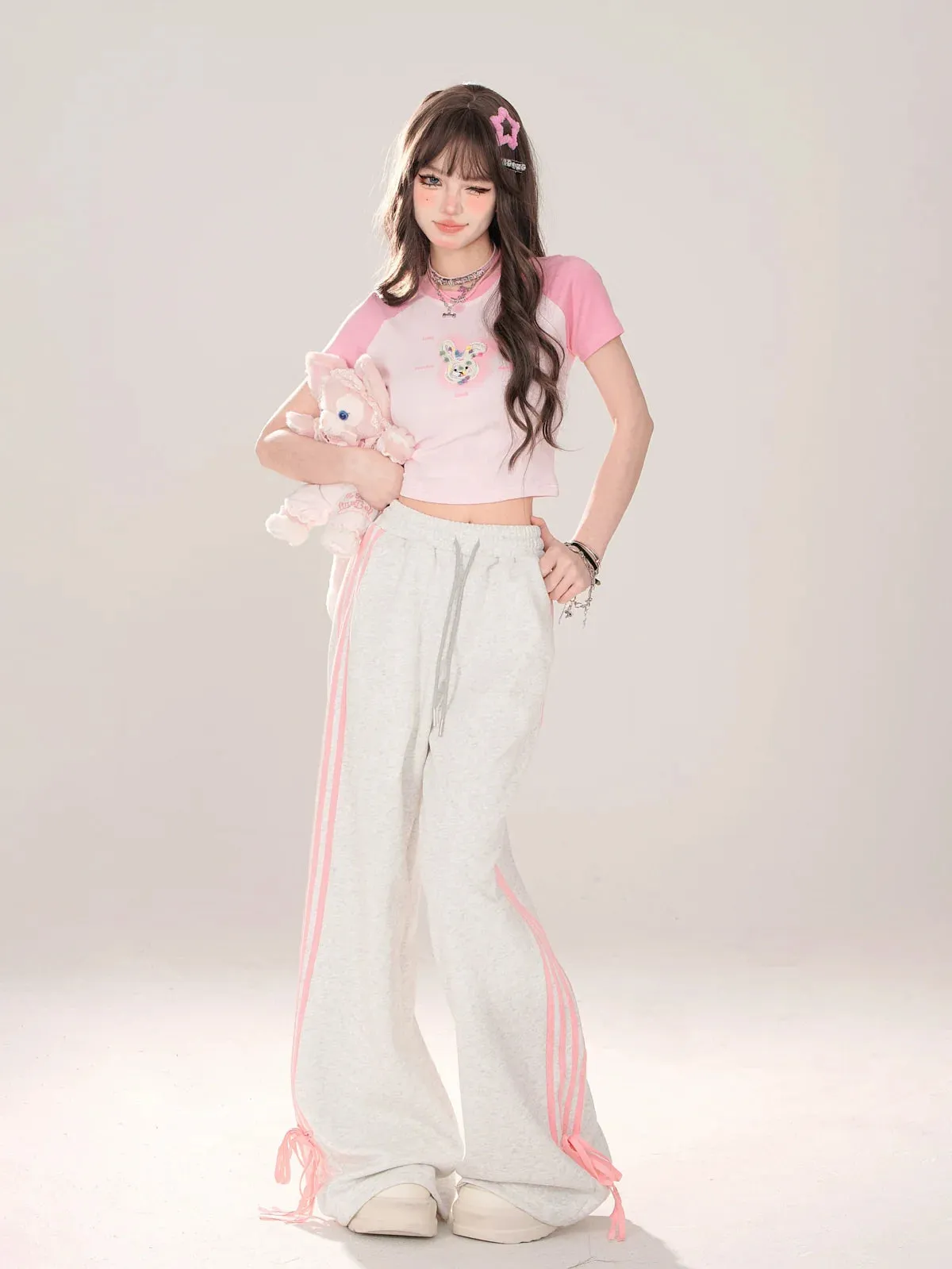 Bunny Short Raglan Cute T-Shirt