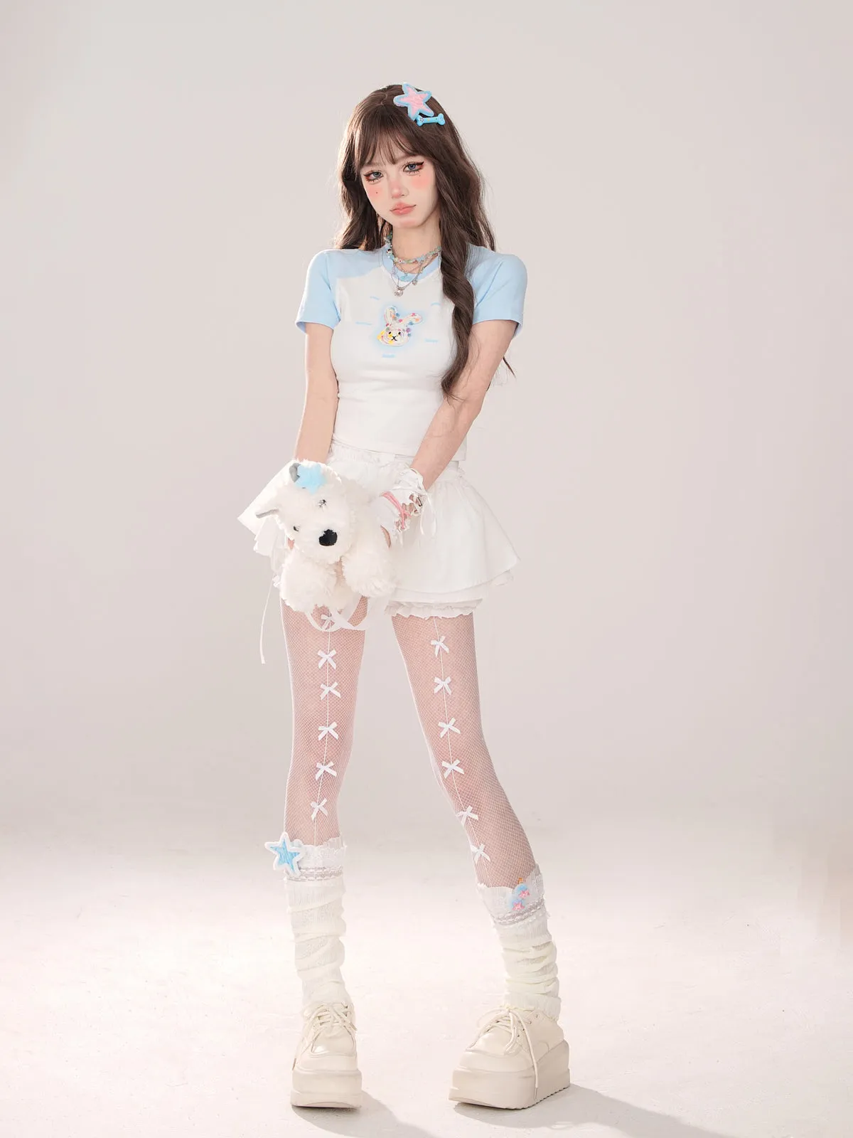 Bunny Short Raglan Cute T-Shirt
