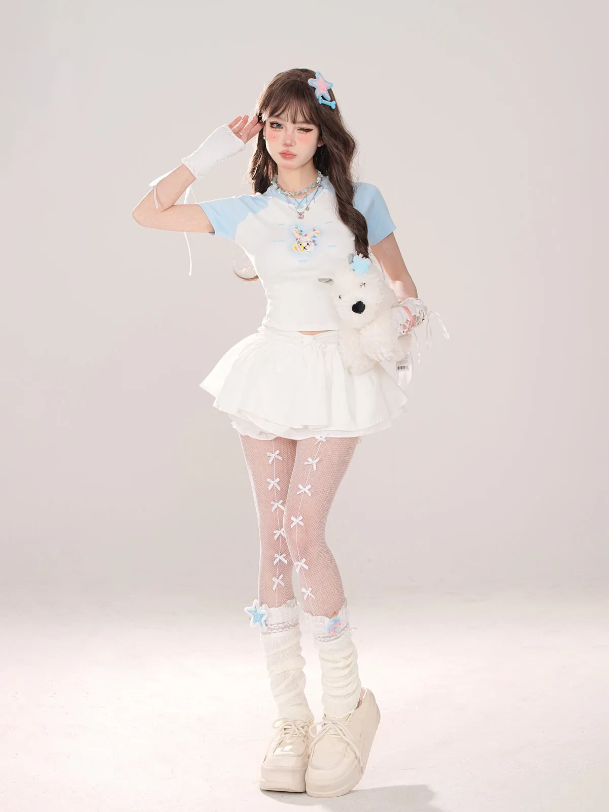 Bunny Short Raglan Cute T-Shirt