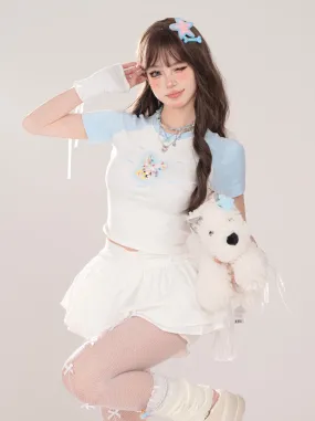 Bunny Short Raglan Cute T-Shirt
