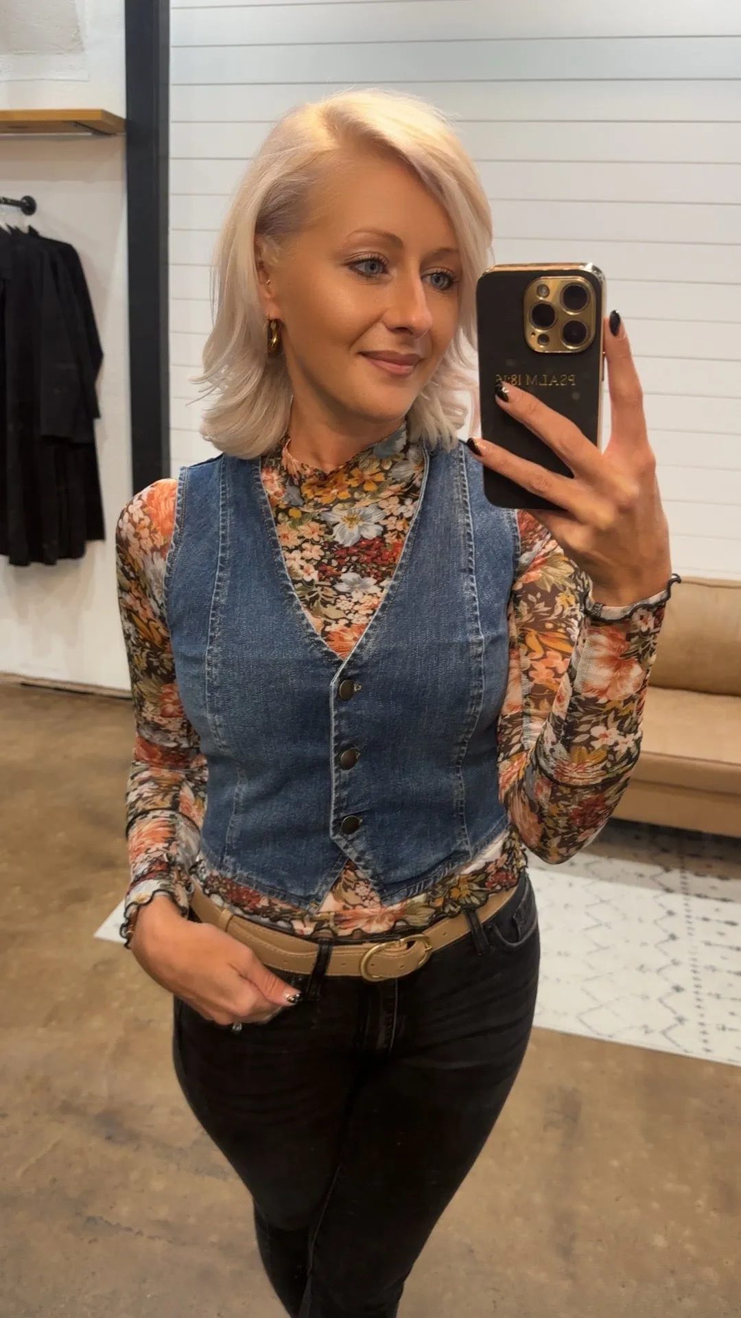 Dark Wash Denim Vest