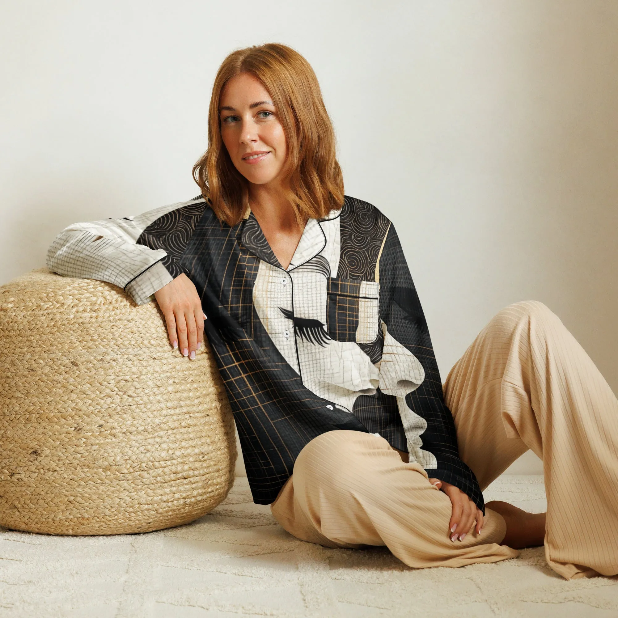 DUO MODERN "Faces of Unity" Women’s Long Sleeve Pajama Top
