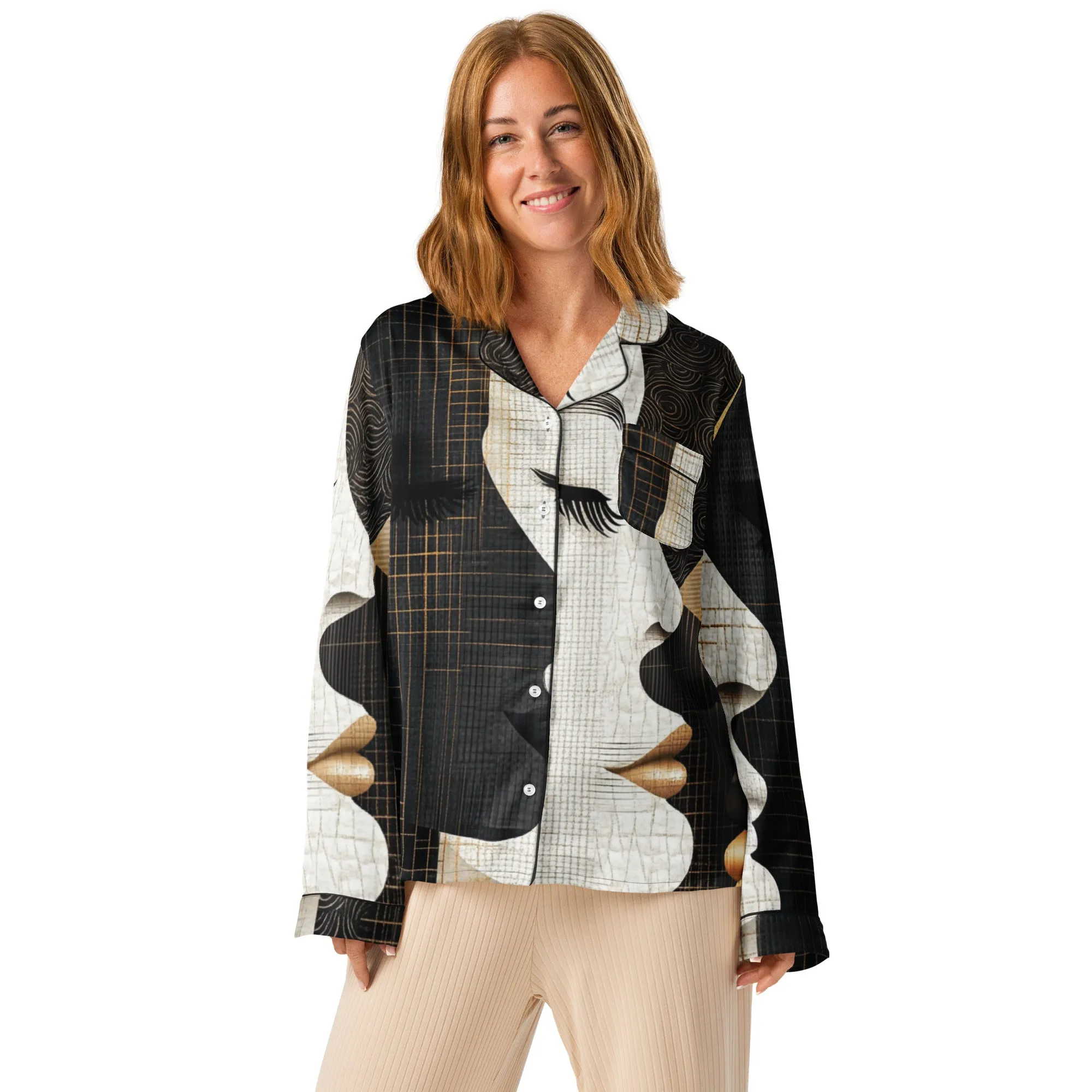 DUO MODERN "Faces of Unity" Women’s Long Sleeve Pajama Top