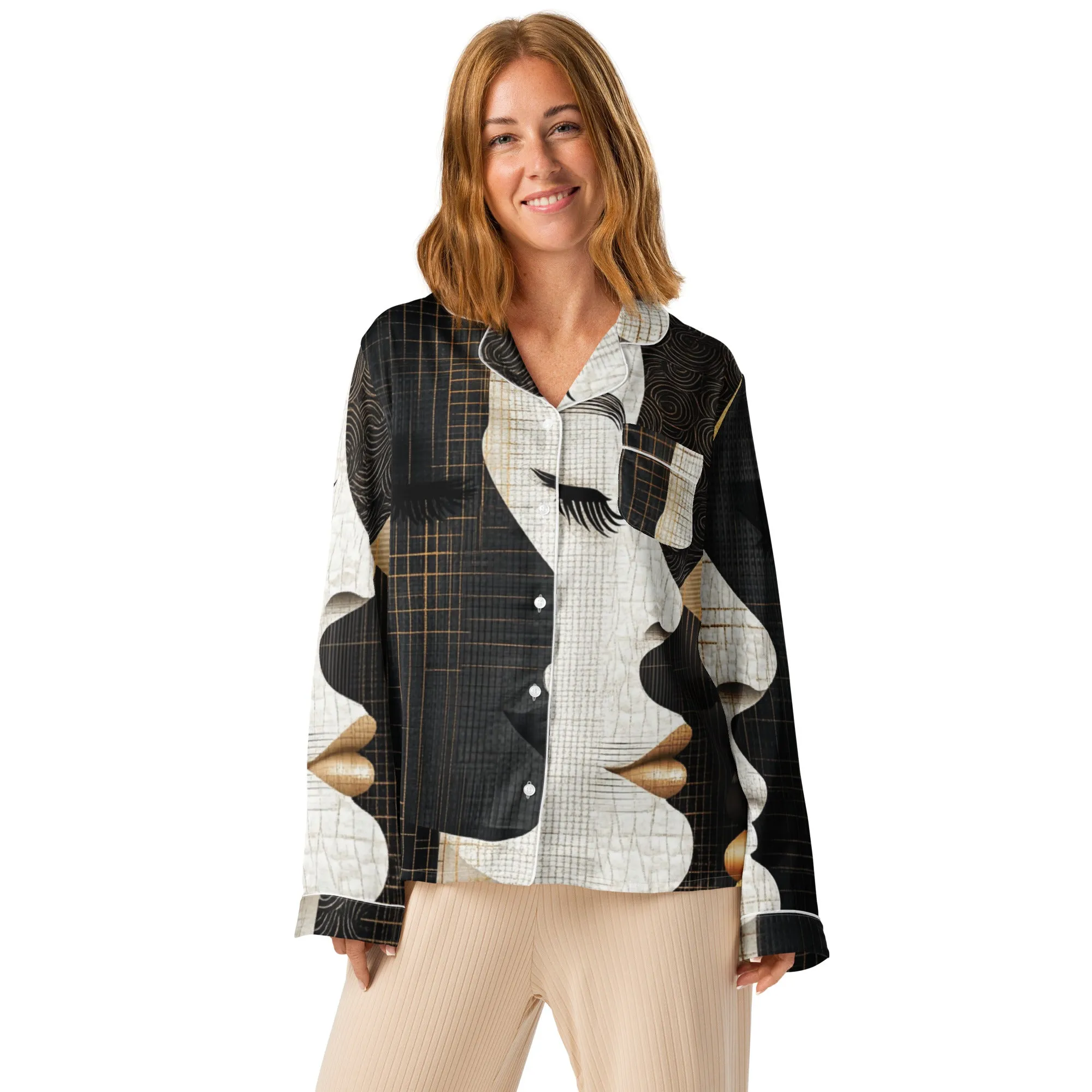 DUO MODERN "Faces of Unity" Women’s Long Sleeve Pajama Top