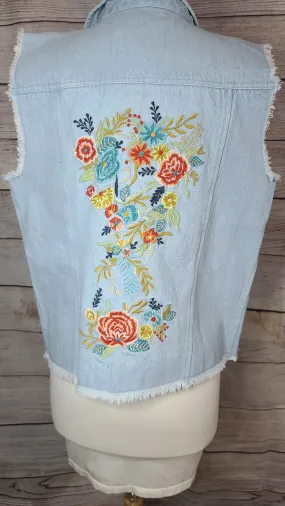 EMBROIDERED DENIM VEST size s