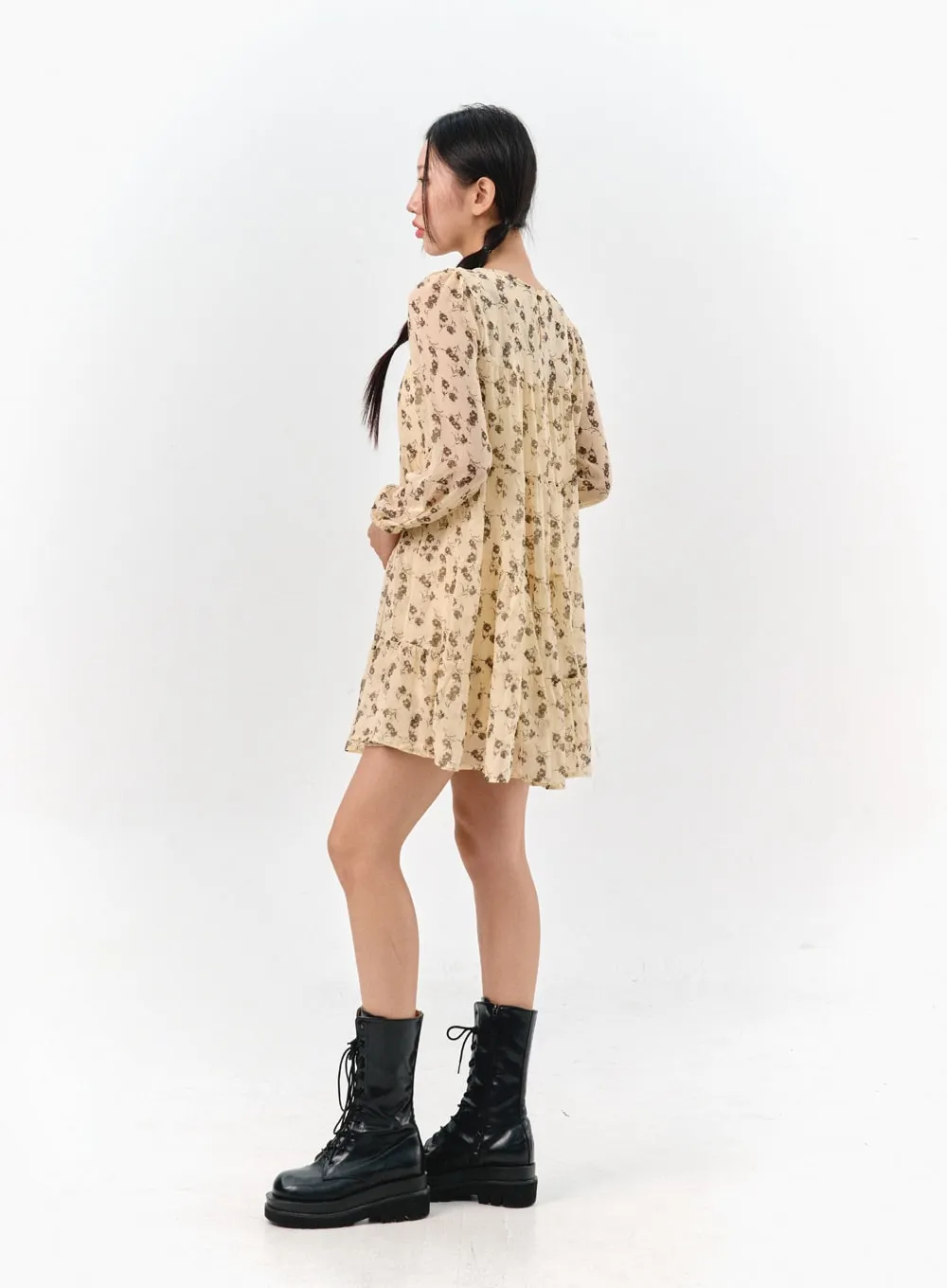Floral Blossom Flared Mini Dress IS304