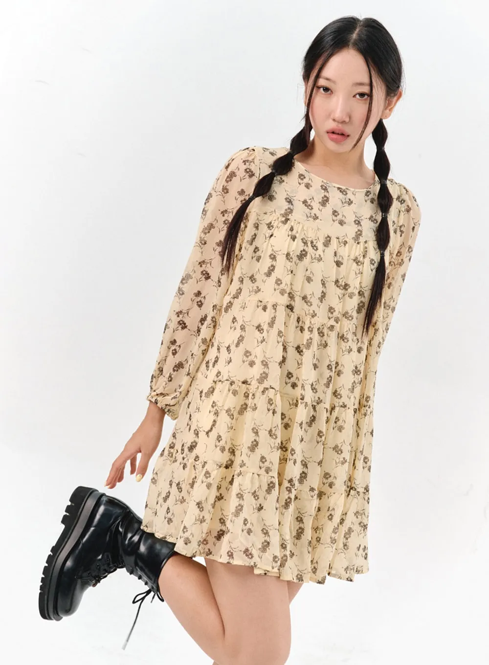 Floral Blossom Flared Mini Dress IS304