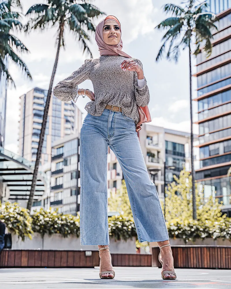 Frayed Wide-Leg Denim
