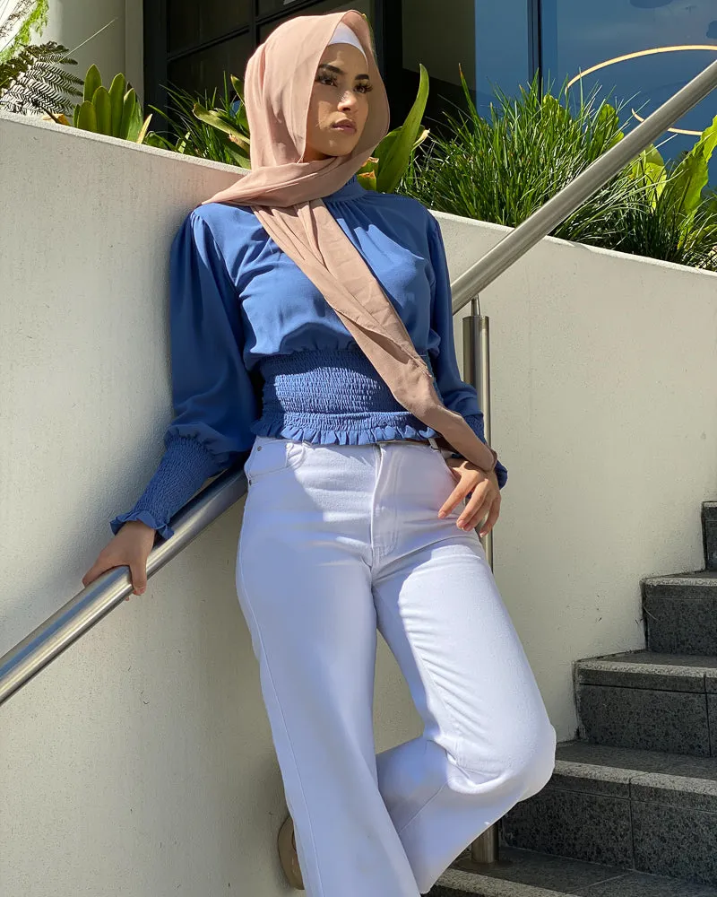Frayed Wide-Leg Denim
