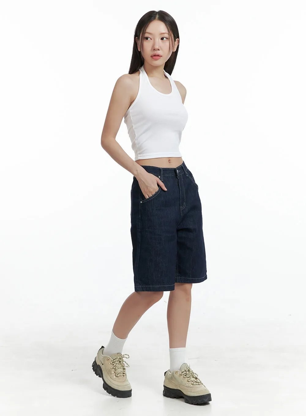 Halterneck Crop Tank Top OL401
