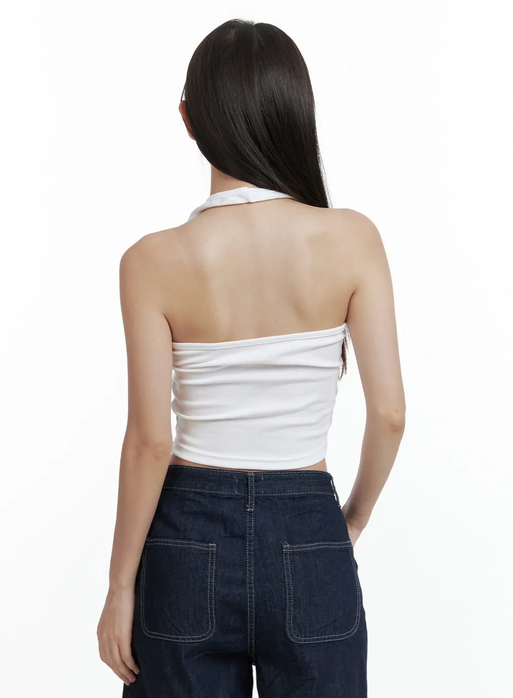 Halterneck Crop Tank Top OL401