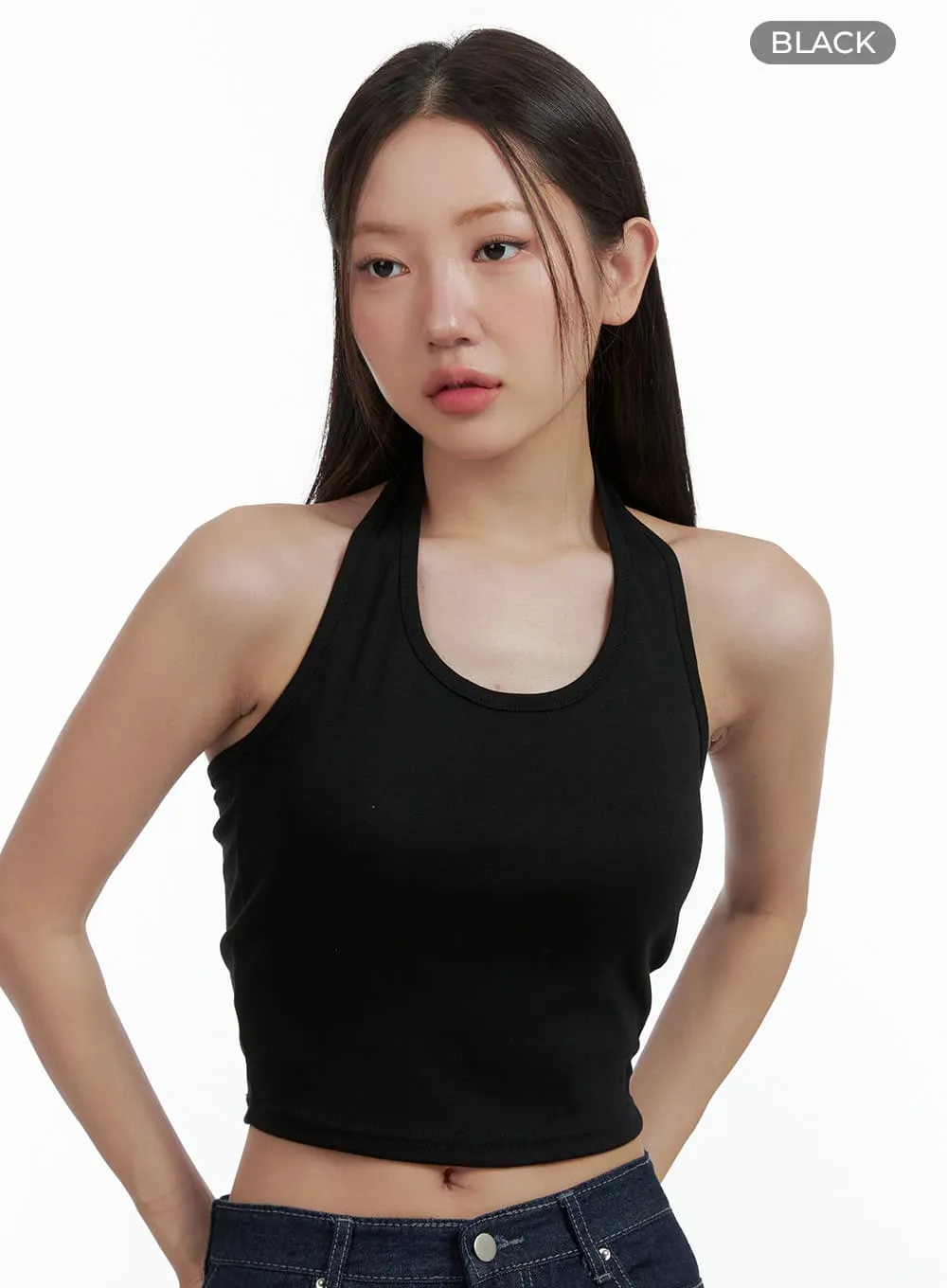 Halterneck Crop Tank Top OL401