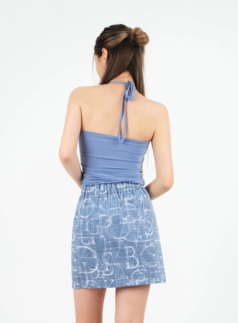 Halterneck Shirred Top with Padding CM9
