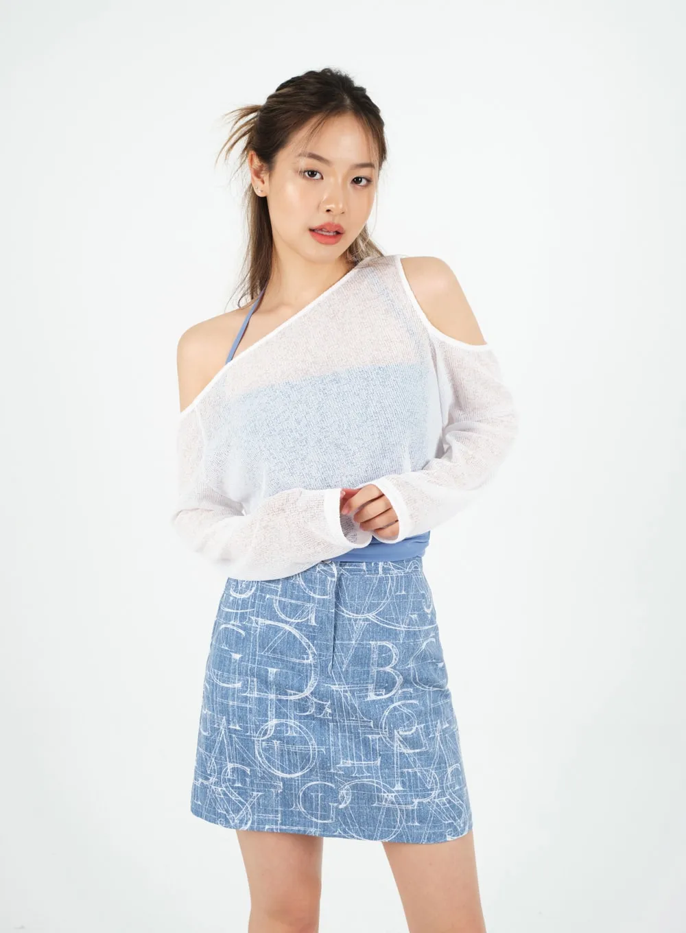 Halterneck Shirred Top with Padding CM9