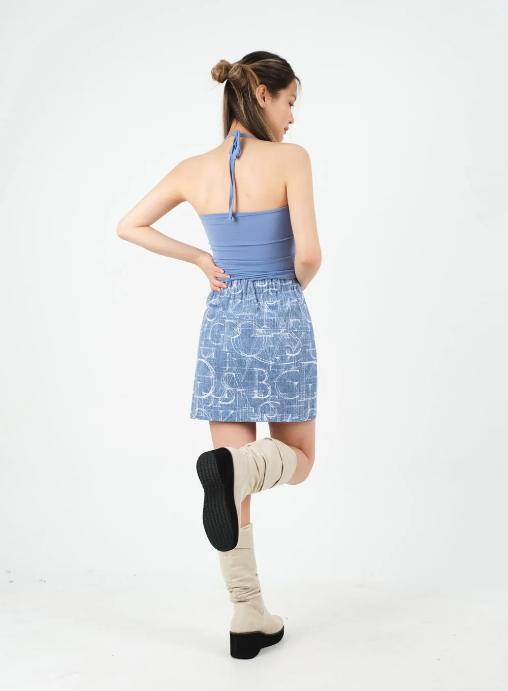 Halterneck Shirred Top with Padding CM9