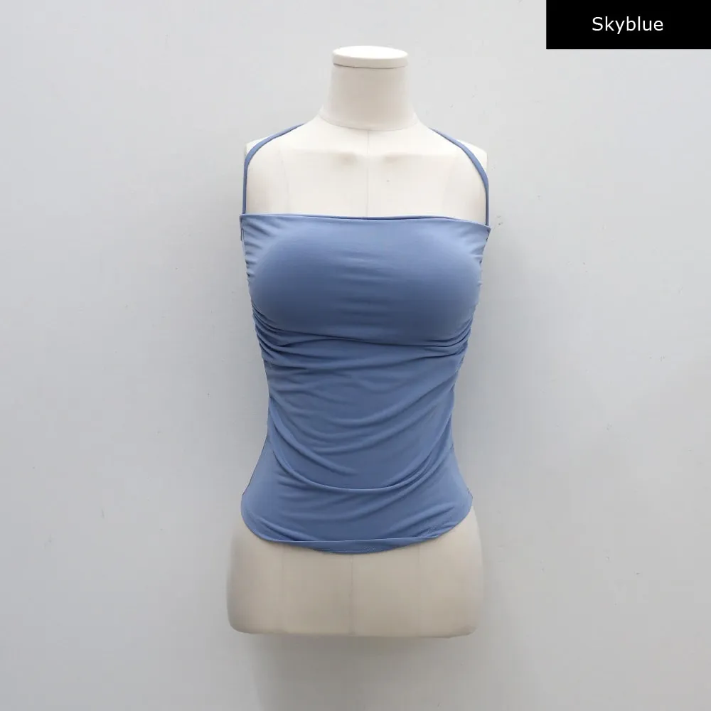 Halterneck Shirred Top with Padding CM9