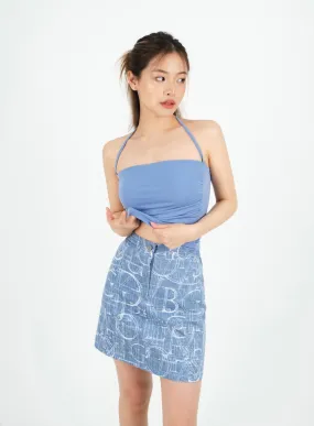 Halterneck Shirred Top with Padding CM9