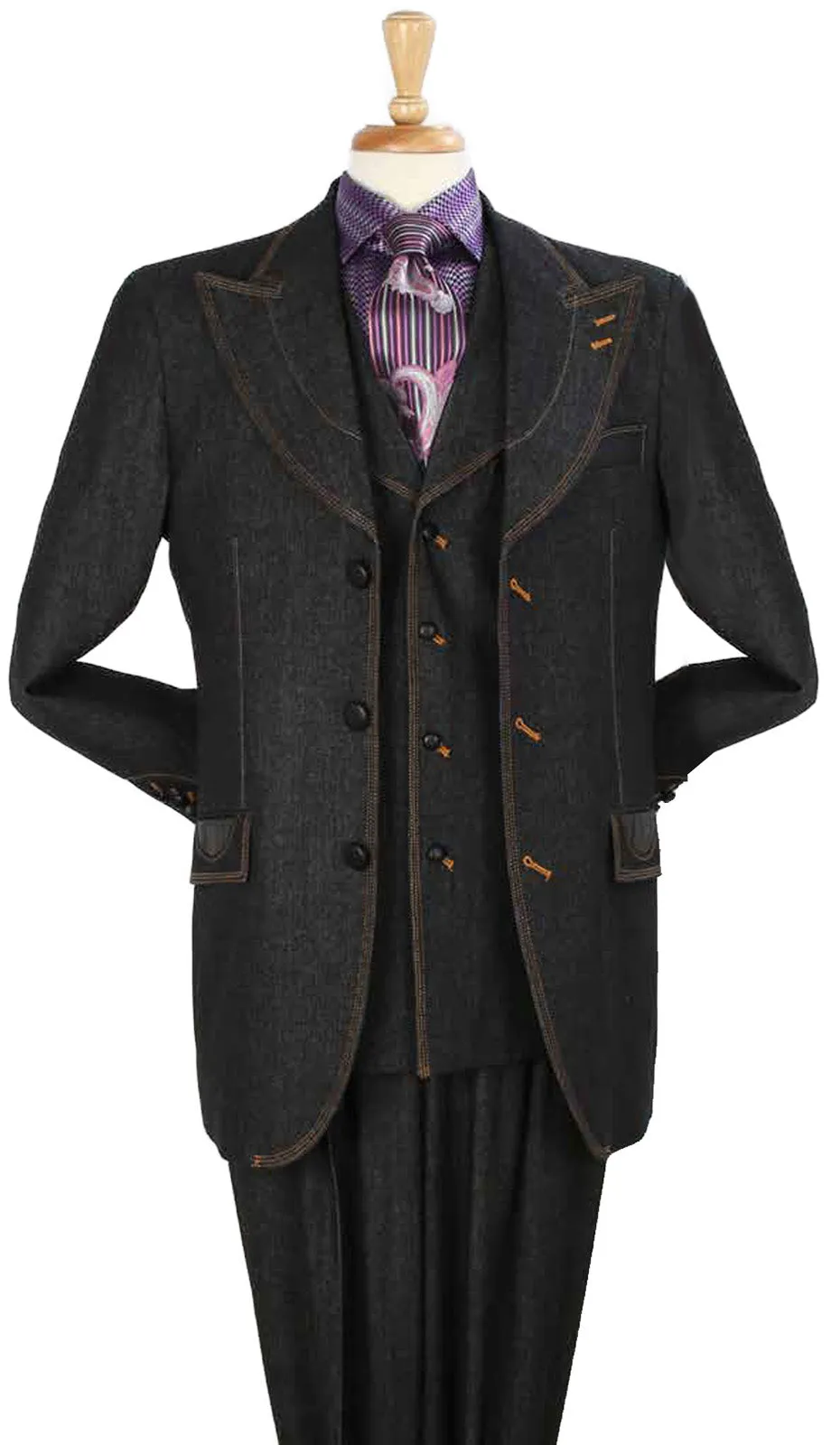 Iconic DEN-8-BLK Mens Suit