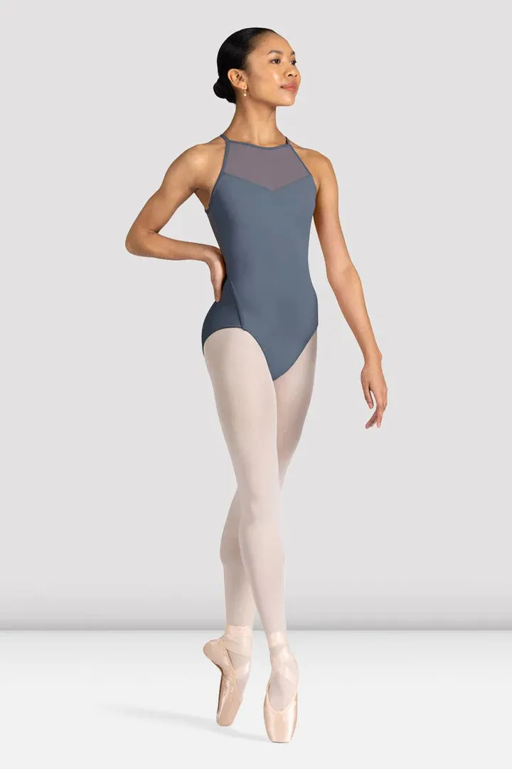Ladies Cassia Floral Halterneck Graphite Grey Leotard