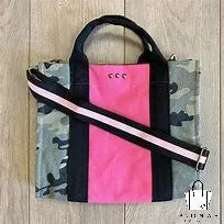 Madison Canvas Crossbody Tote Camo-Pink