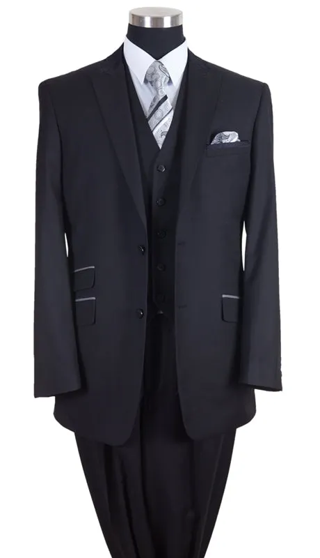 Milano Moda 57023-BLK Mens Suit
