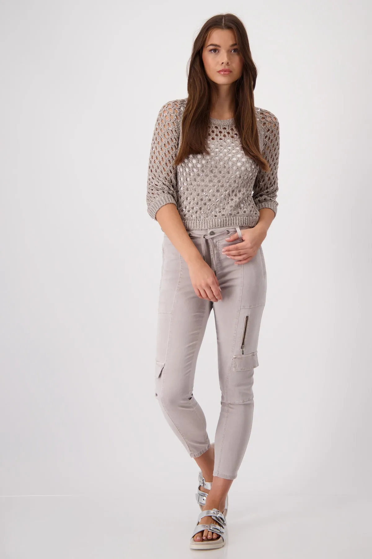 MONARI Beige Cargo trousers