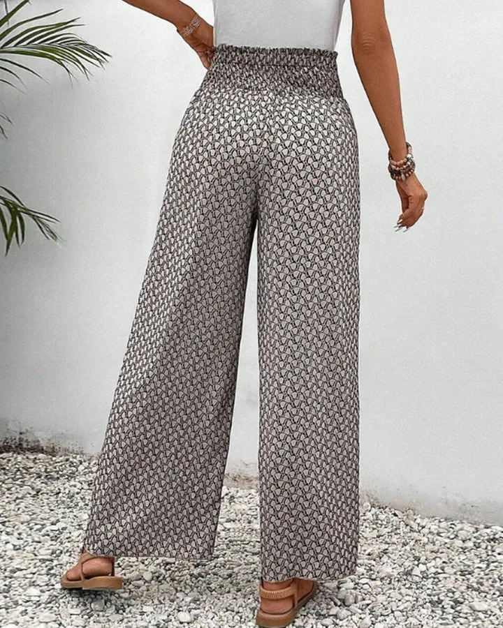 🔥Mother's Day Hot Sale 50% OFF🌺WIDE-LEGGED TROUSERS IN A GEOMETRIC PRINT