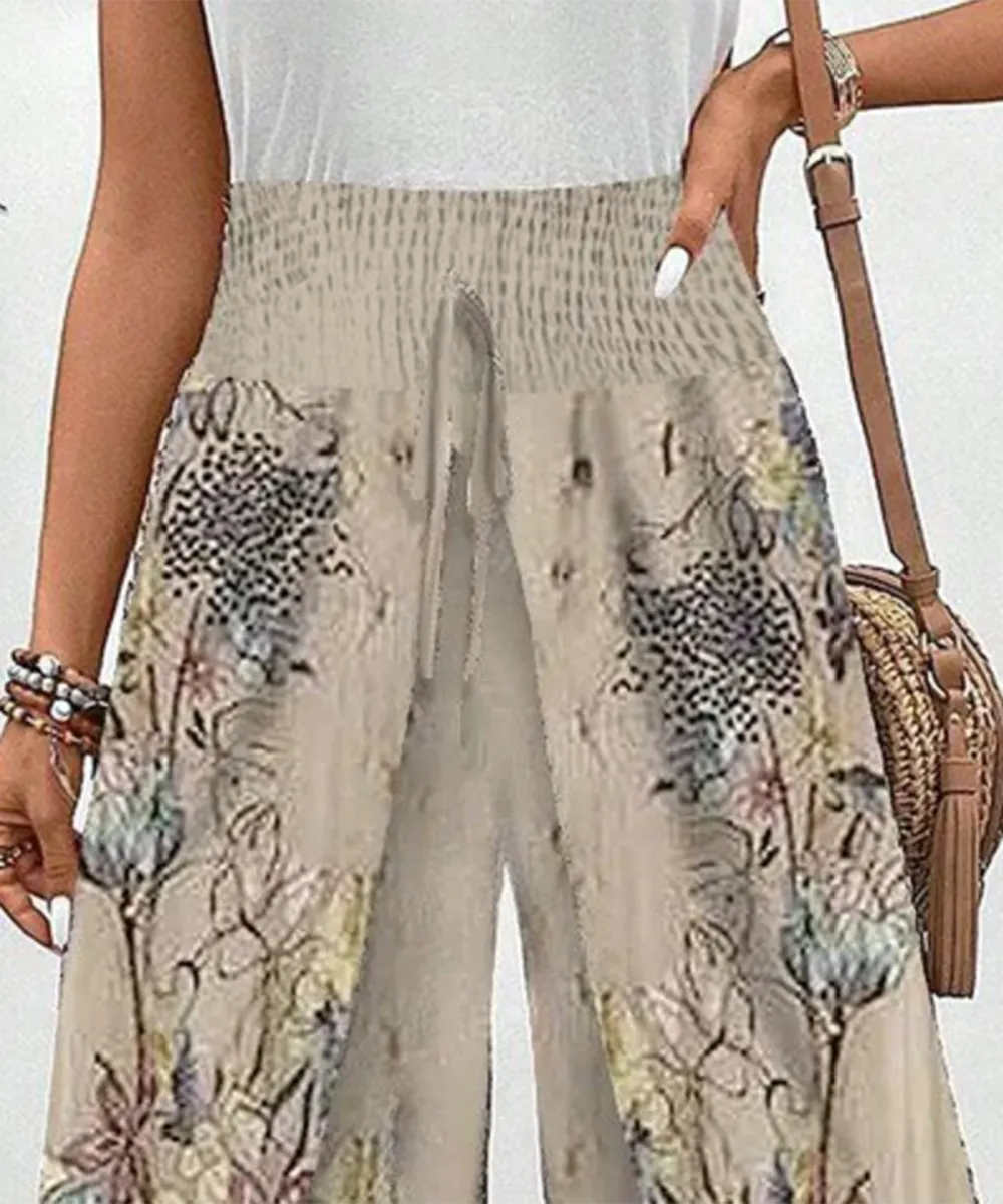 🔥Mother's Day Hot Sale 50% OFF🌺WIDE-LEGGED TROUSERS IN A GEOMETRIC PRINT