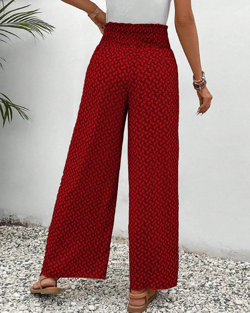 🔥Mother's Day Hot Sale 50% OFF🌺WIDE-LEGGED TROUSERS IN A GEOMETRIC PRINT