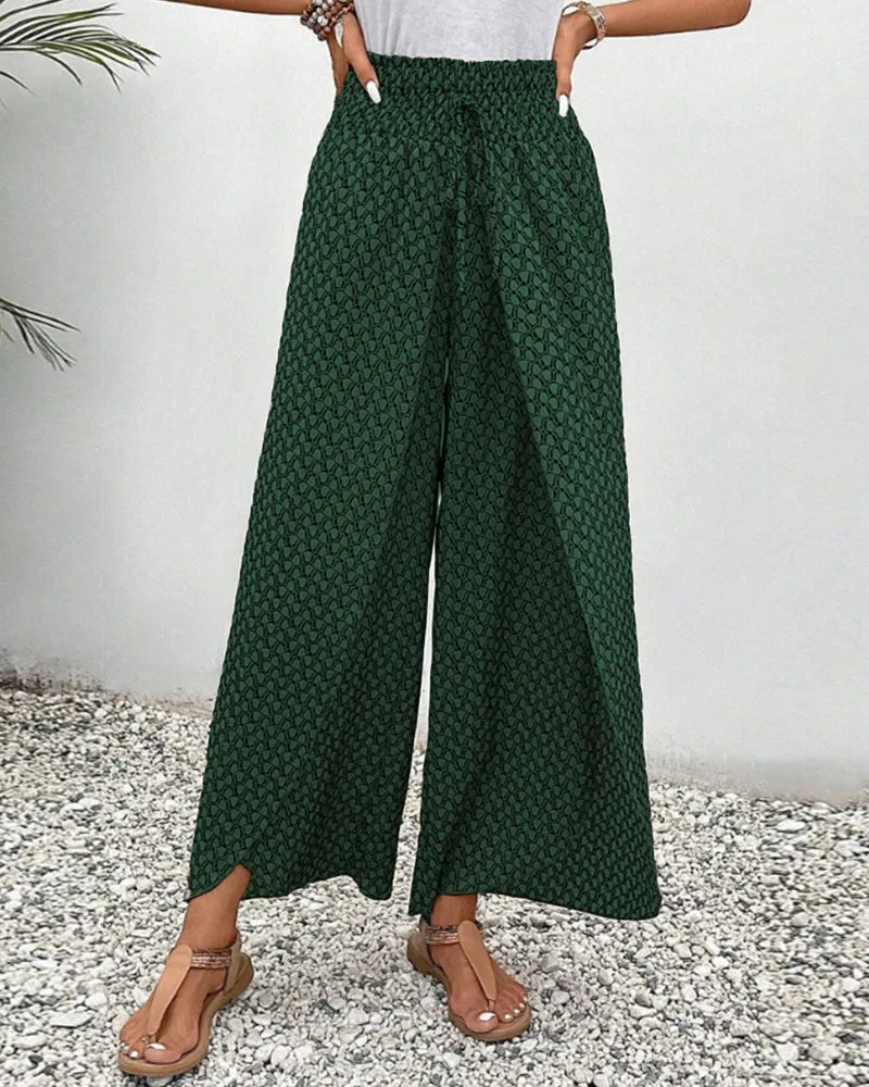🔥Mother's Day Hot Sale 50% OFF🌺WIDE-LEGGED TROUSERS IN A GEOMETRIC PRINT