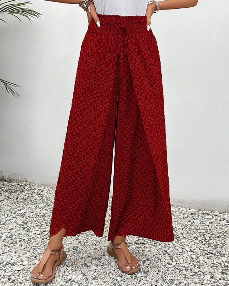 🔥Mother's Day Hot Sale 50% OFF🌺WIDE-LEGGED TROUSERS IN A GEOMETRIC PRINT