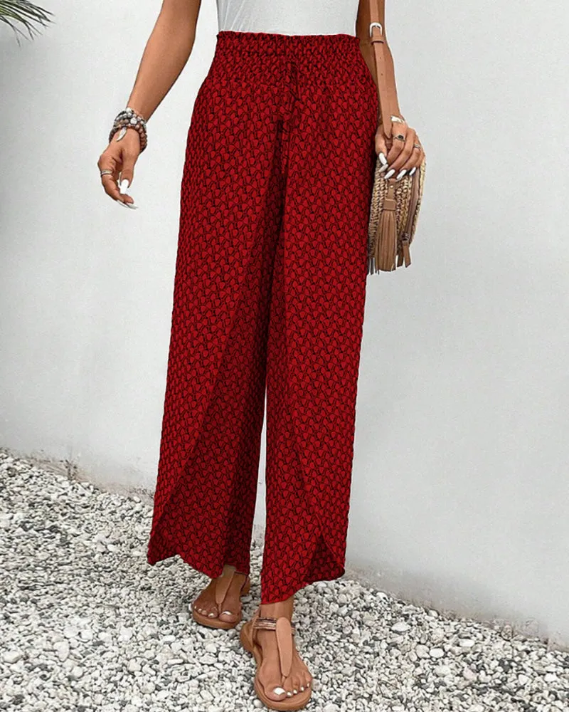 🔥Mother's Day Hot Sale 50% OFF🌺WIDE-LEGGED TROUSERS IN A GEOMETRIC PRINT