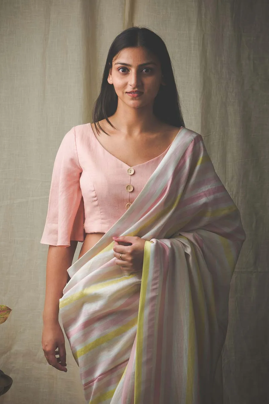 Peach Cotton Blouse Top