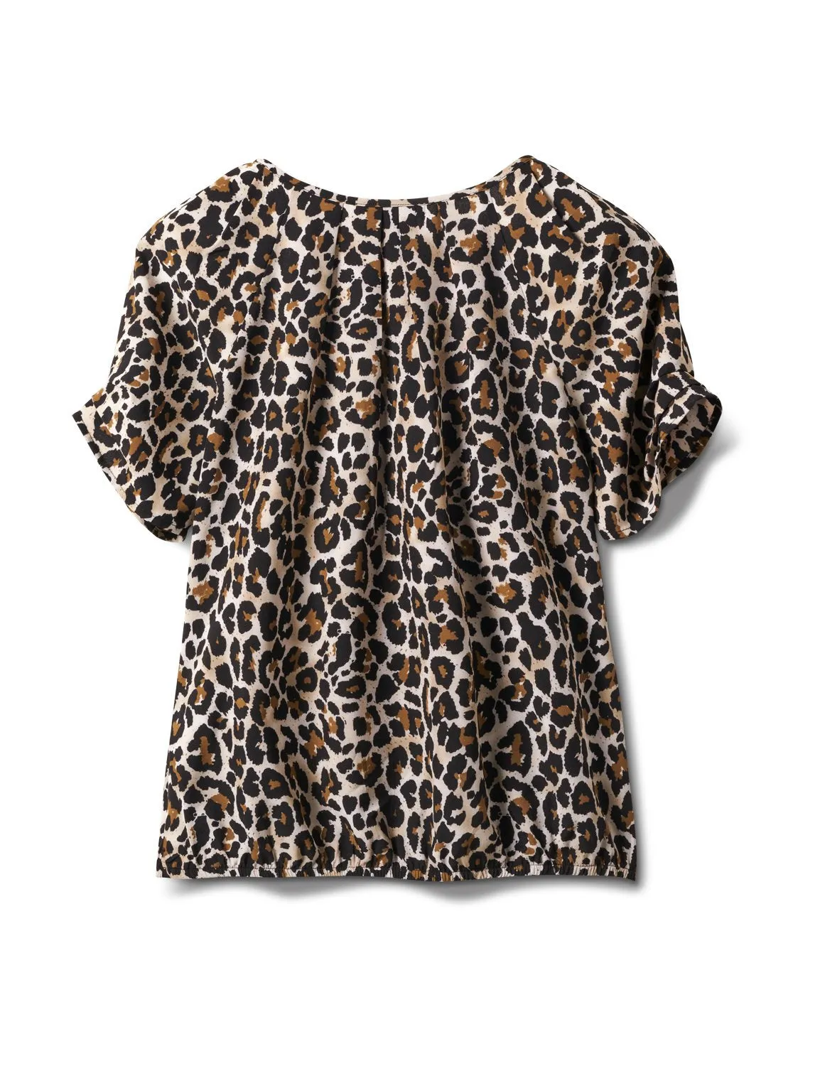 Pre-Order Animal Pleated Sleeve Bubble Hem Blouse