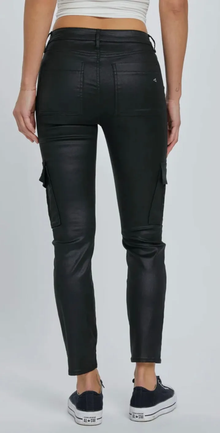Quinn BLACK COATED WASH CARGO CIGARETTE SKINNY