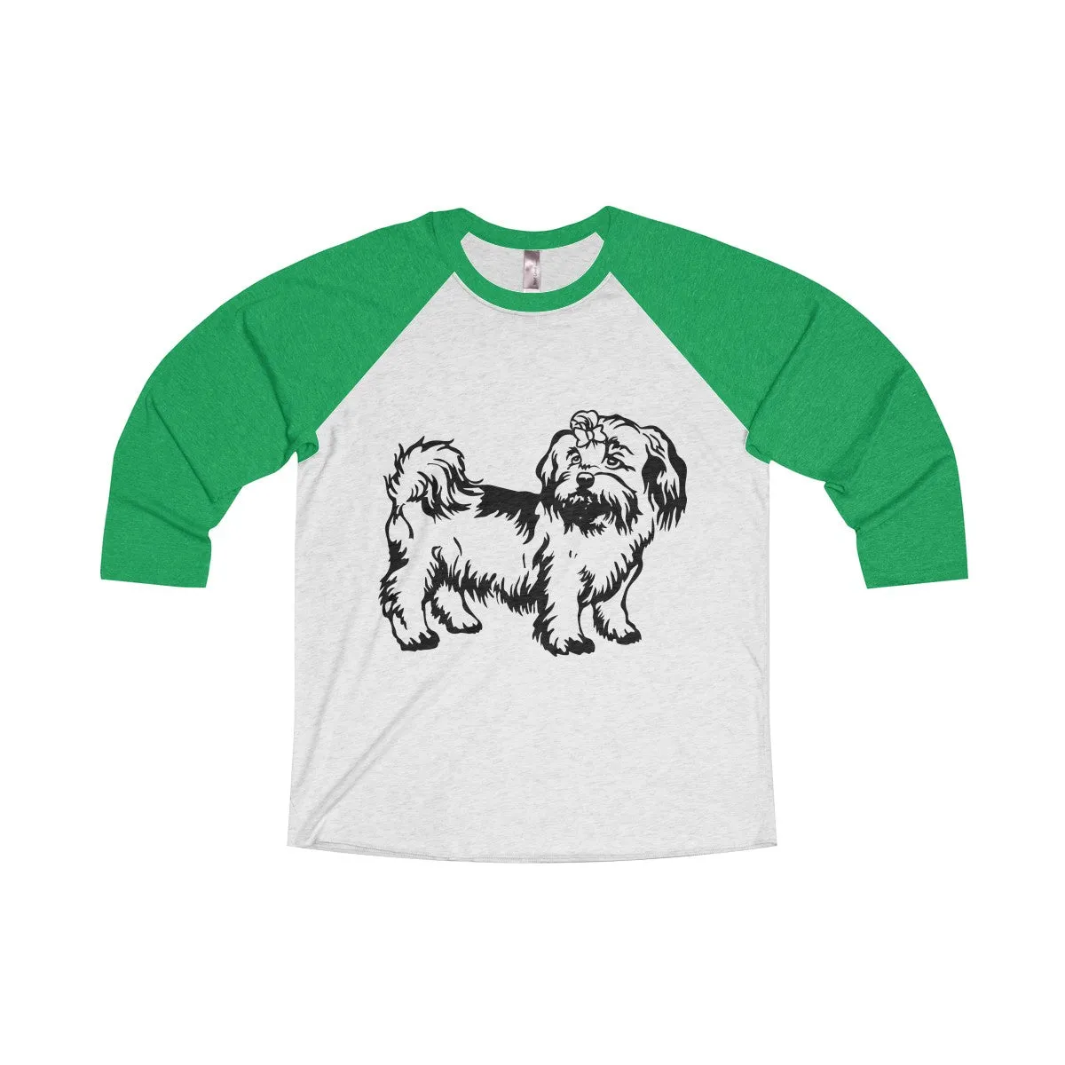 Shih Tzu Unisex Tri-Blend 3/4 Raglan Tee