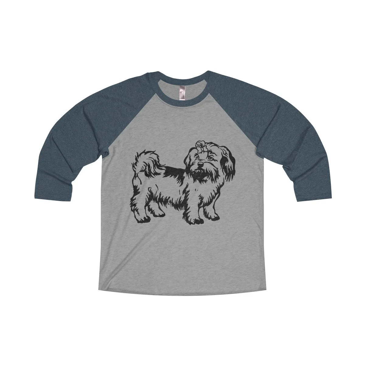 Shih Tzu Unisex Tri-Blend 3/4 Raglan Tee