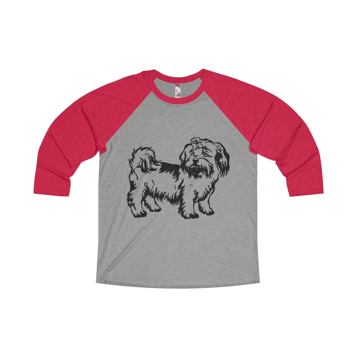 Shih Tzu Unisex Tri-Blend 3/4 Raglan Tee