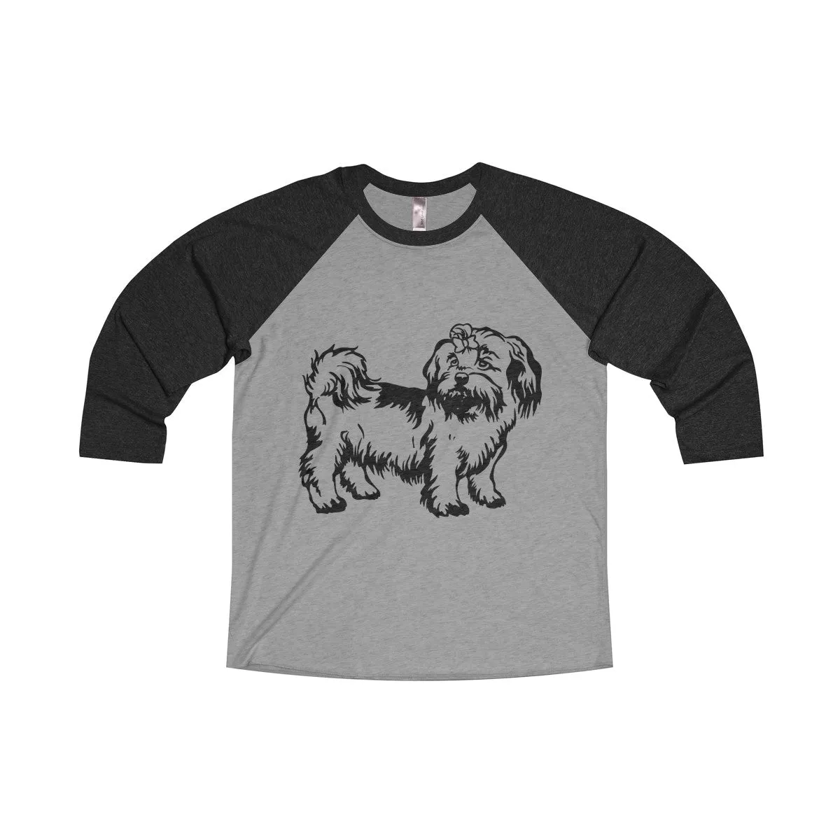 Shih Tzu Unisex Tri-Blend 3/4 Raglan Tee
