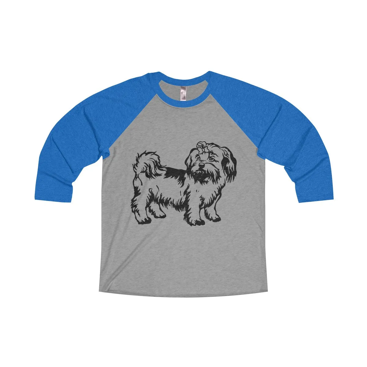 Shih Tzu Unisex Tri-Blend 3/4 Raglan Tee