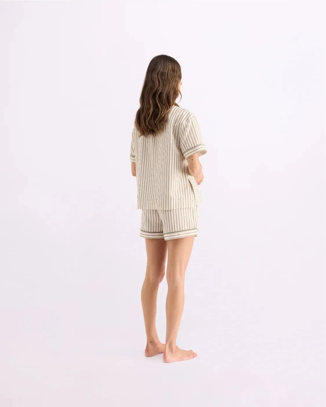 SHORT SLEEVE SHIRT | MATCHA STRIPES