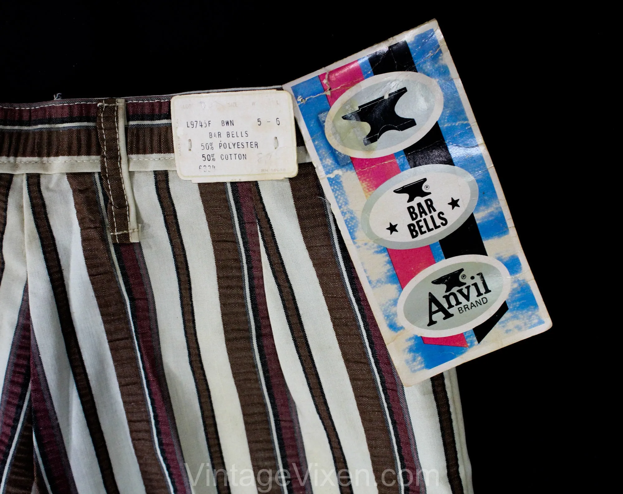 Size 000 Bellbottom Pants - Terrific 1960s 70s Striped Juniors Bell Bottom Hip Huggers - Teen Trousers - Girls Low Rise 1970s Hippie NOS